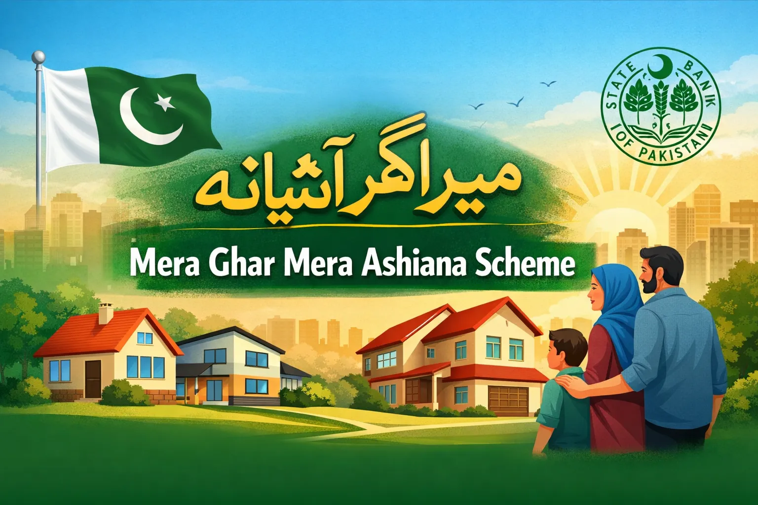 Mera Ghar Mera Ashiana Scheme 2026 | Eligibility, Loan Details & Apply Online 1 Mera Ghar Mera Ashiana Scheme image showing affordable housing for first-time home buyers in Pakistan.